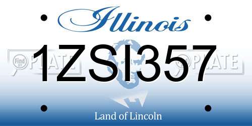 1ZSI357 Illinois License Plate