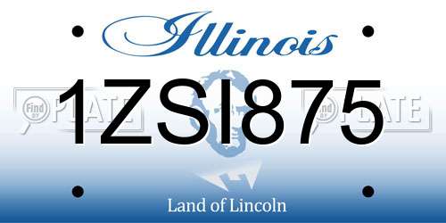 1ZSI875 Illinois License Plate