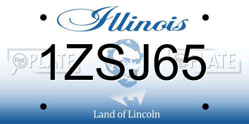 1ZSJ65 Illinois License Plate