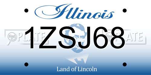 1ZSJ68 Illinois License Plate