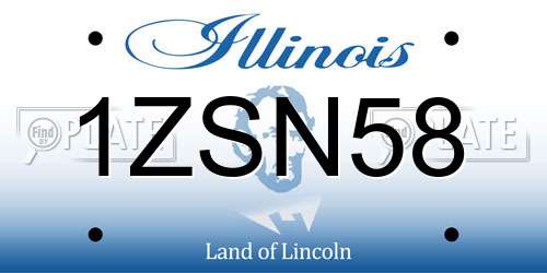 1ZSN58 Illinois License Plate