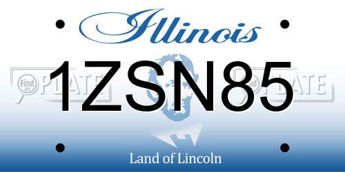 1ZSN85 Illinois License Plate