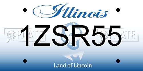 1ZSR55 Illinois License Plate