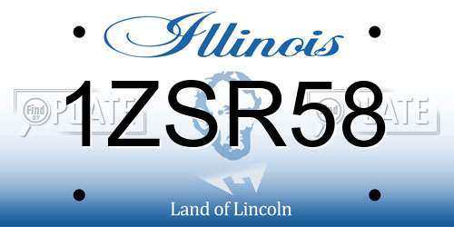 1ZSR58 Illinois License Plate