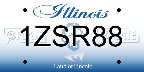 1ZSR88 Illinois License Plate
