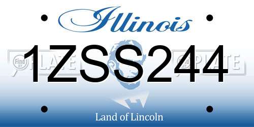 1ZSS244 Illinois License Plate