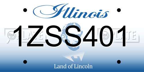 1ZSS401 Illinois License Plate