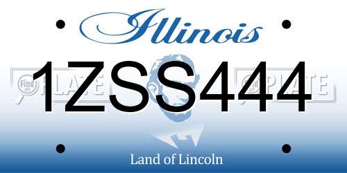 1ZSS444 Illinois License Plate