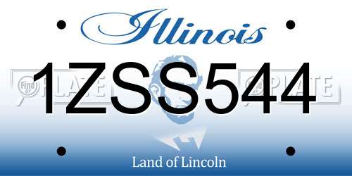 1ZSS544 Illinois License Plate