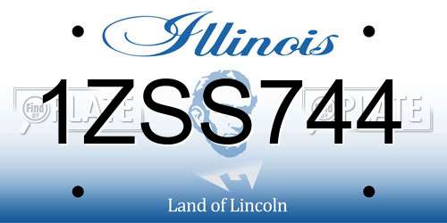 1ZSS744 Illinois License Plate