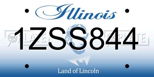 1ZSS844 Illinois License Plate
