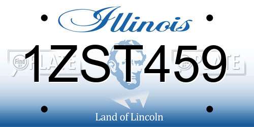 1ZST459 Illinois License Plate