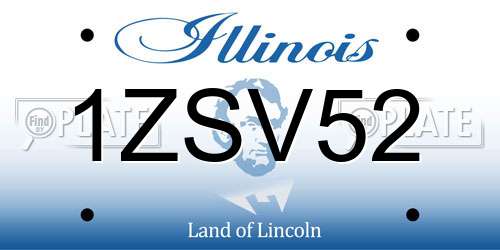 1ZSV52 Illinois License Plate