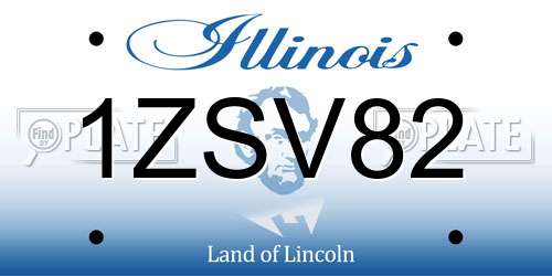 1ZSV82 Illinois License Plate
