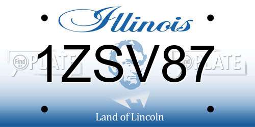 1ZSV87 Illinois License Plate