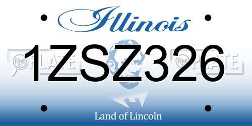1ZSZ326 Illinois License Plate