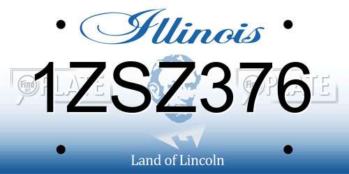 1ZSZ376 Illinois License Plate