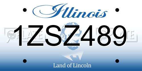 1ZSZ489 Illinois License Plate