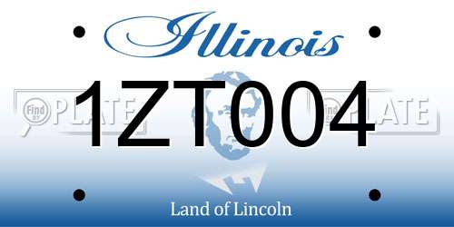 1ZT004 Illinois License Plate