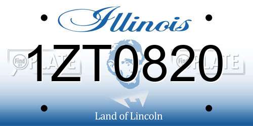 1ZT0820 Illinois License Plate
