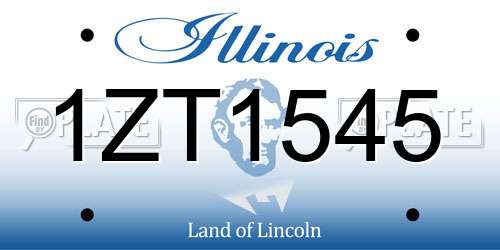 1ZT1545 Illinois License Plate