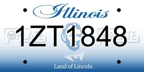 1ZT1848 Illinois License Plate