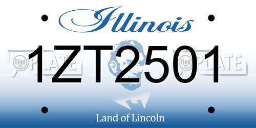 1ZT2501 Illinois License Plate