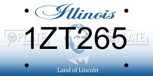 1ZT265 Illinois License Plate