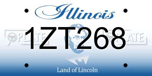 1ZT268 Illinois License Plate