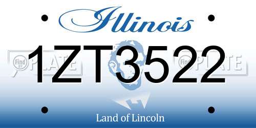 1ZT3522 Illinois License Plate
