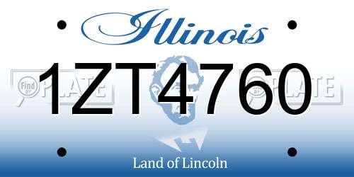1ZT4760 Illinois License Plate