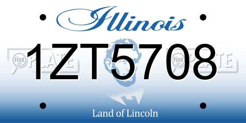 1ZT5708 Illinois License Plate