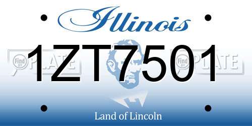 1ZT7501 Illinois License Plate