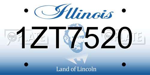 1ZT7520 Illinois License Plate
