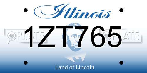 1ZT765 Illinois License Plate