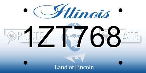 1ZT768 Illinois License Plate