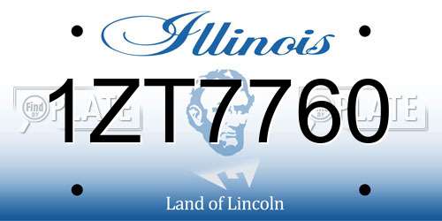 1ZT7760 Illinois License Plate