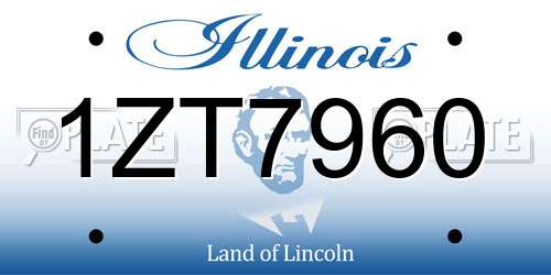 1ZT7960 Illinois License Plate