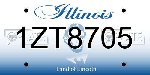 1ZT8705 Illinois License Plate