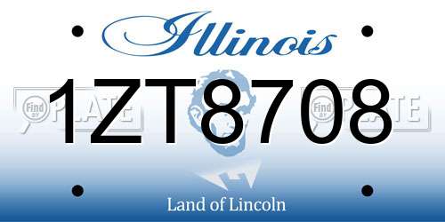 1ZT8708 Illinois License Plate