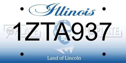 1ZTA937 Illinois License Plate
