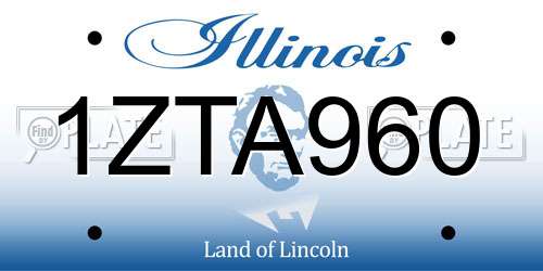1ZTA960 Illinois License Plate
