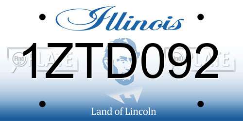 1ZTD092 Illinois License Plate