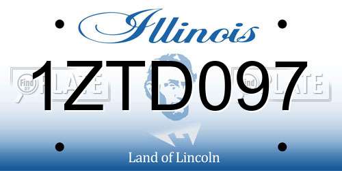 1ZTD097 Illinois License Plate