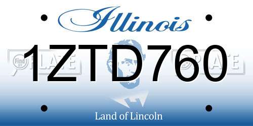 1ZTD760 Illinois License Plate