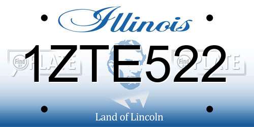 1ZTE522 Illinois License Plate