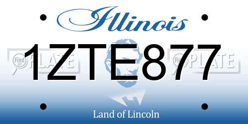 1ZTE877 Illinois License Plate