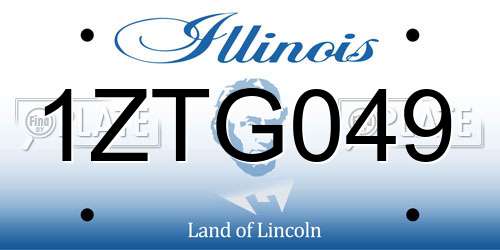 1ZTG049 Illinois License Plate