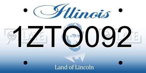 1ZTO092 Illinois License Plate