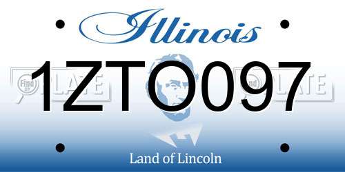 1ZTO097 Illinois License Plate